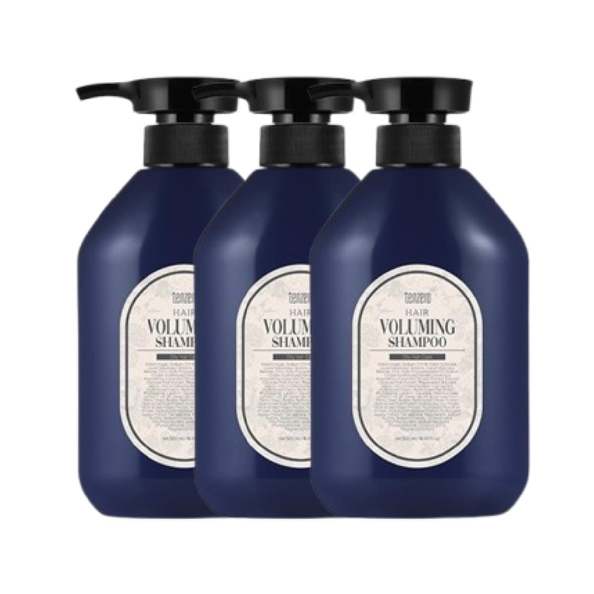 TENZERO Hair Voluming Shampoo for Oily Hair - Scalp Clarifying & Root Lifting (500ml, 3 Packs)