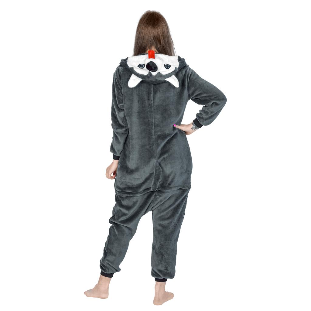 Warm men's pajamas kigurumi husky onesie jumpsuit adult costume m Husky Onesie Costume - M