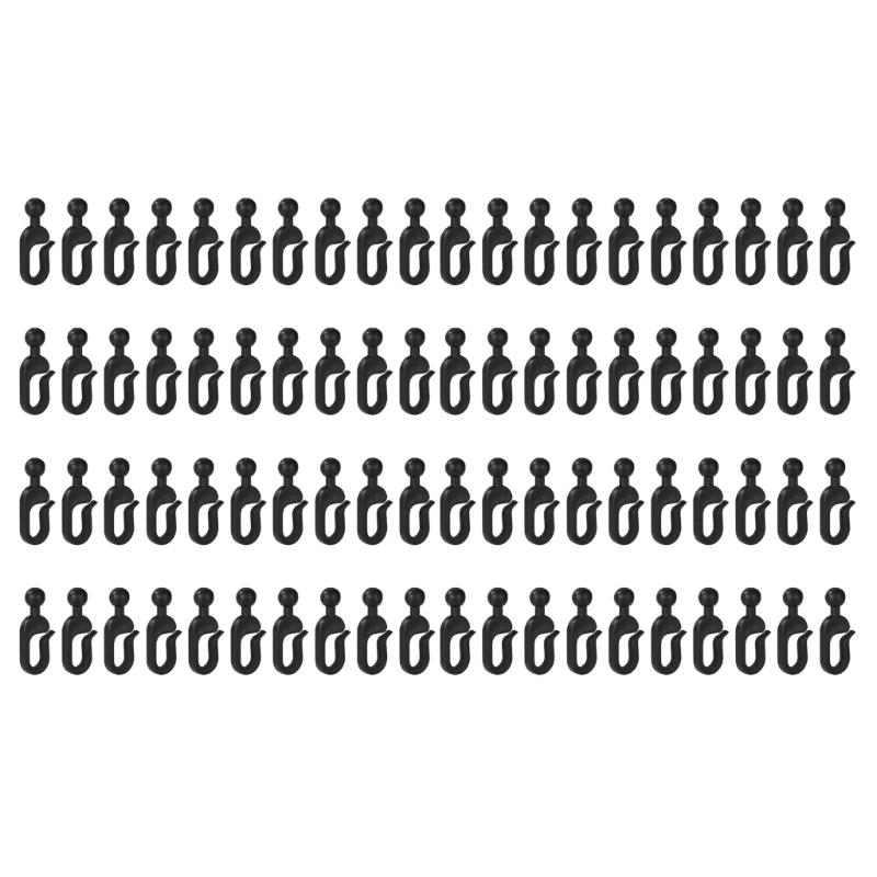 

100pcs Sturdy Black Plastic Hooks For Gazebo Curtains Easy Installation Replacement Hooks Fit Most Outdoors Structure 1
