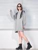 Xitao Kombinuotos medžiagos suknelė Madinga Kontrastingų spalvų Moteriška Ilgomis rankovėmis Laisvalaikio suknelė XJ5139