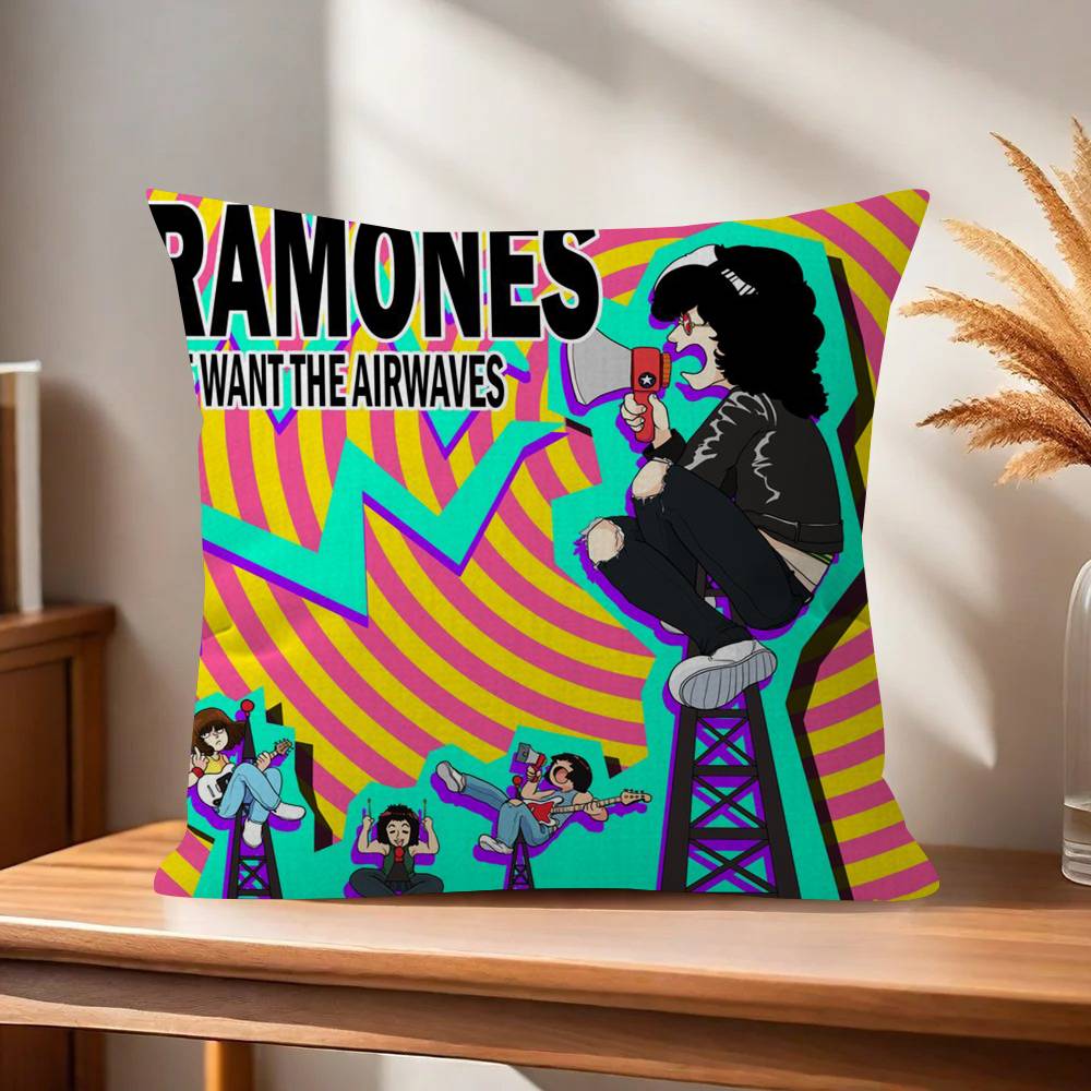 Poszewka na poduszkę kreskówka Prezent Poszewka na poduszkę Sypialnia Dom Sofa Krzesło Siedzenie Dekoracja poszewka na poduszkę Zespół Rockowy RRamones ANIME