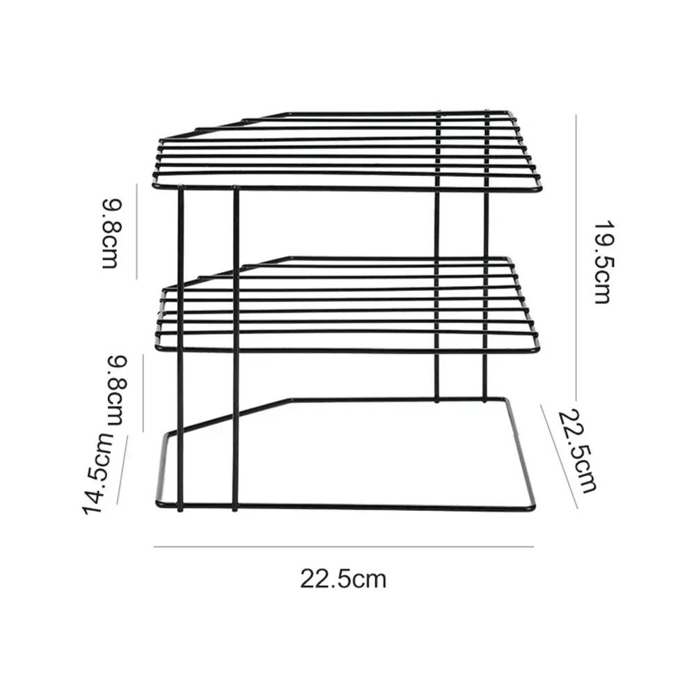 3 Tier Kitchen Seasoning Corner Shelf Pot Storage Table Top Organizer Racks Under Sink Storage Rack Carbon