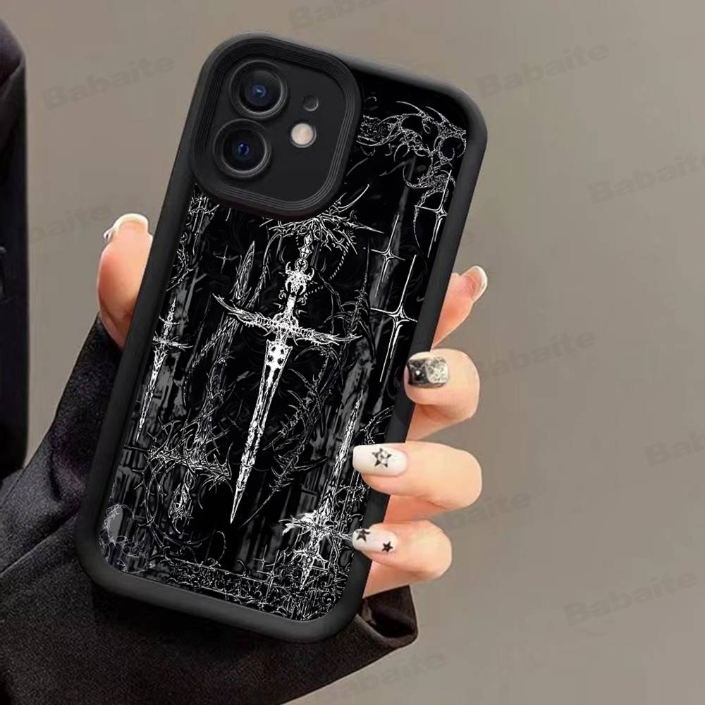 Gotisches Cyber-Sigil-Kreuz Handyhülle Für iPhone 17 Air 16 e 15 14 13 12 11 Pro Max Plus Mini SE 2020 2022 Silikon Hülle
