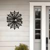 Vintage Iron Spider Web Wall Sculpture Personalized Family Name Rustic Home Decor Halloween Gift