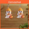Cartoon Halloween Themed Ghost Milk Tea Pumpkin Pattern Women Acrylic Earrings