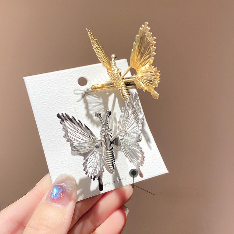 

1/2 шт., заколка-бабочка с кисточками, женский элегантный винтажный головной убор, трепещущая челка-бабочка, боковой зажим, головной убор с подвижной бабочкой