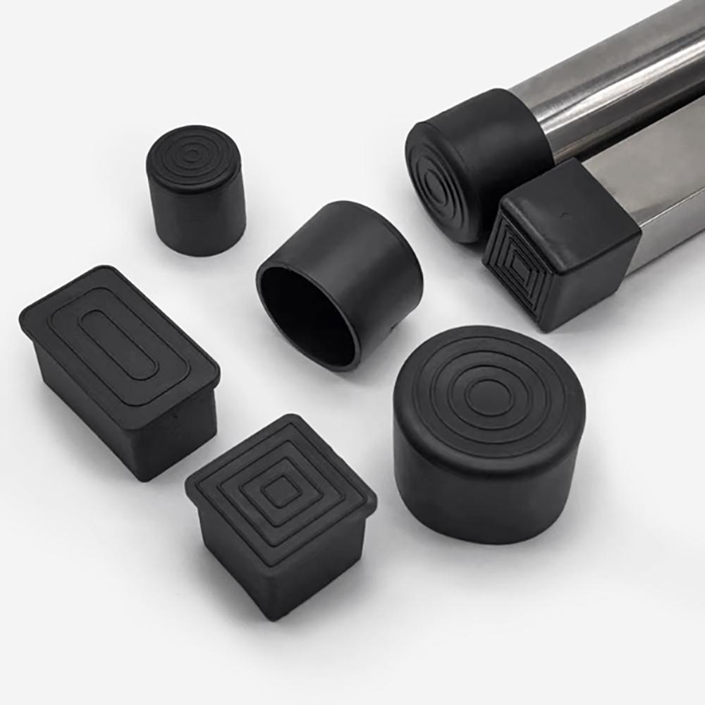 Black PVC Furniture Table Foot Tip Chairs Legs Pad Protector Cover Square/Round Caps Pipe Plug Lid Tube Hole Protection End Cap