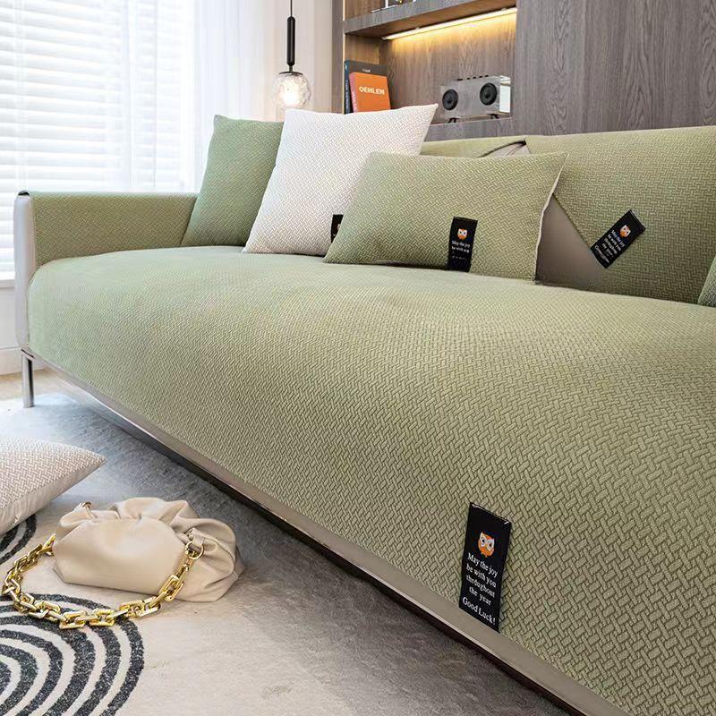 Light Luxury Chenille Sofa Cushion Four Seasons Universal Non-Slip Cushion Nordic Simple Solid Wood Sofa Cover Full Cover Cloth