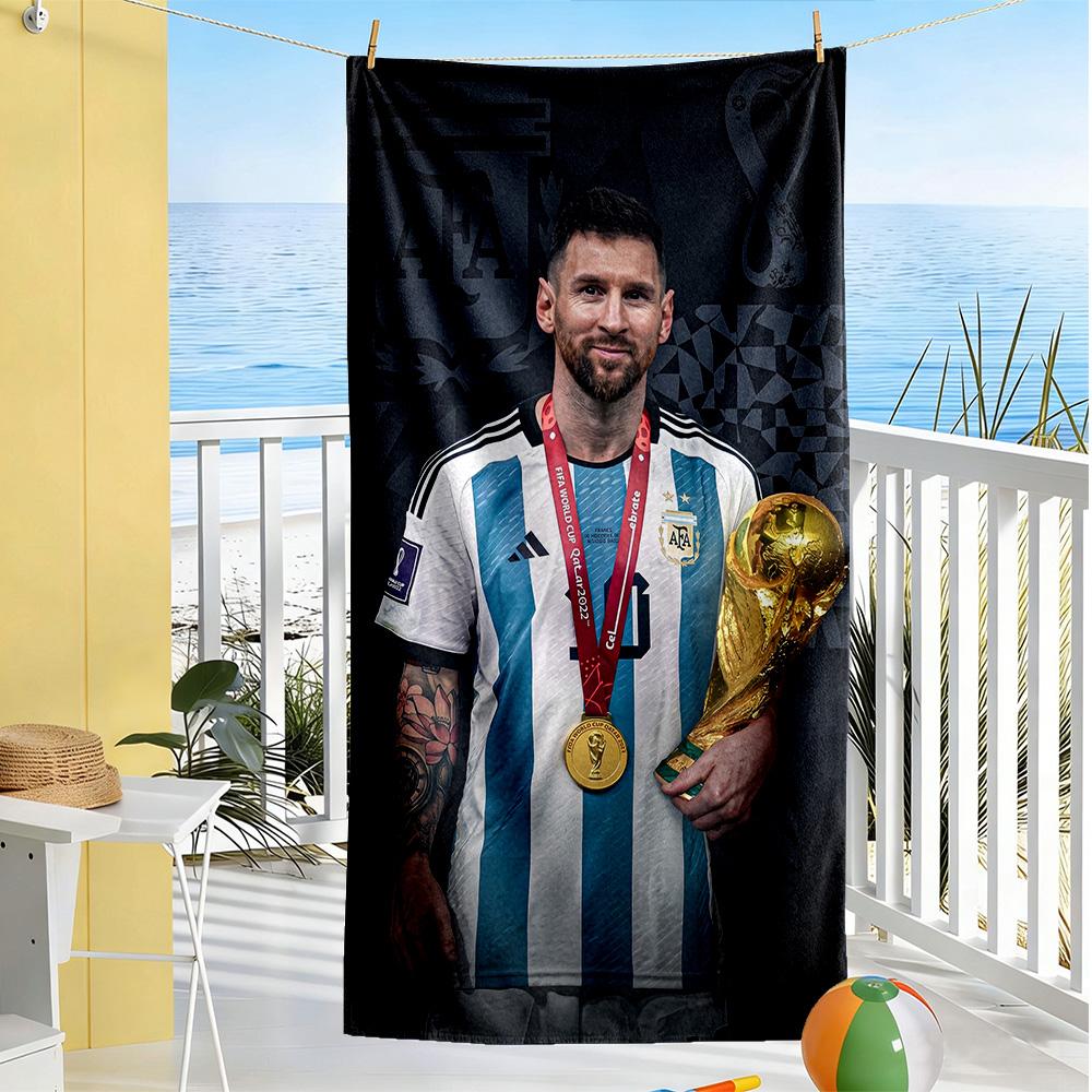 Messi Beach Towel High Absorbency & Quick-Dry Comfortable Lightweight Portable for Swimming,Beach,Camping, Travel, Beach Accessories,Gym