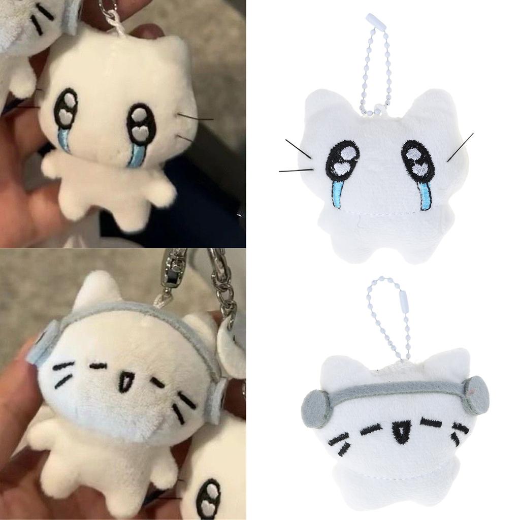 2 Pack Creative Soft Plush Keyring Pendant Cats Shape Bag Charm Multifuntional Bag Accessory Bag Charm for Daily Party