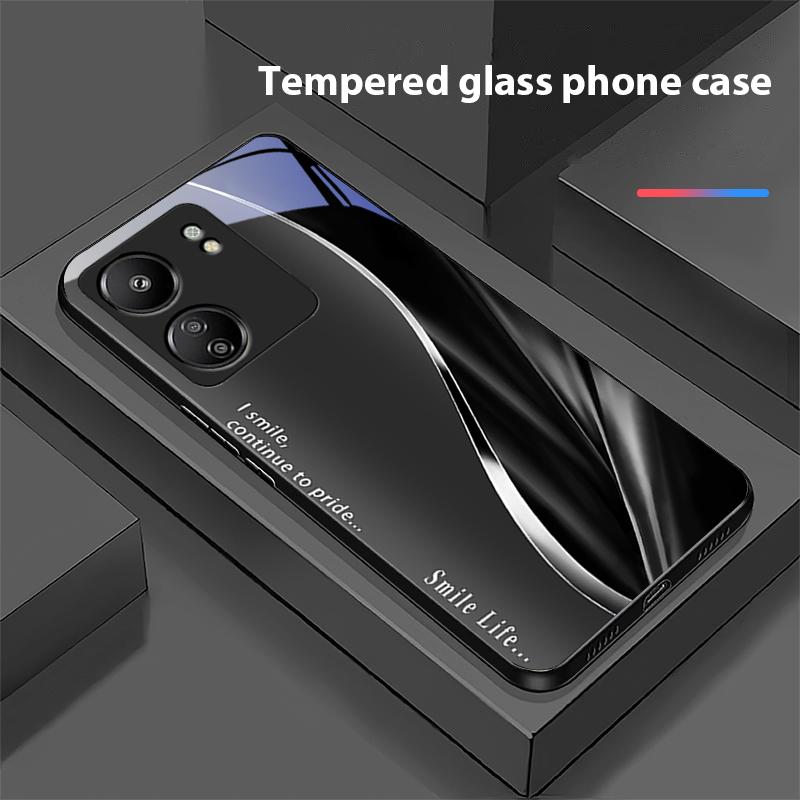 Yeni Yumuşak Kahverengi Kırmızı Xiaomi Redmi 13C Note13 12 Pro Plus 5G Note 9 13T Pro POCO X6 F5 F6 Siyah Temperli Cam Telefon Kılıfı