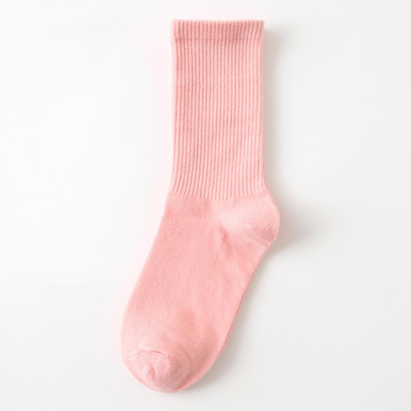 Female Spring and Autumn Thin Style Pure Color Candy Color Movement In The Tube Pile Socks