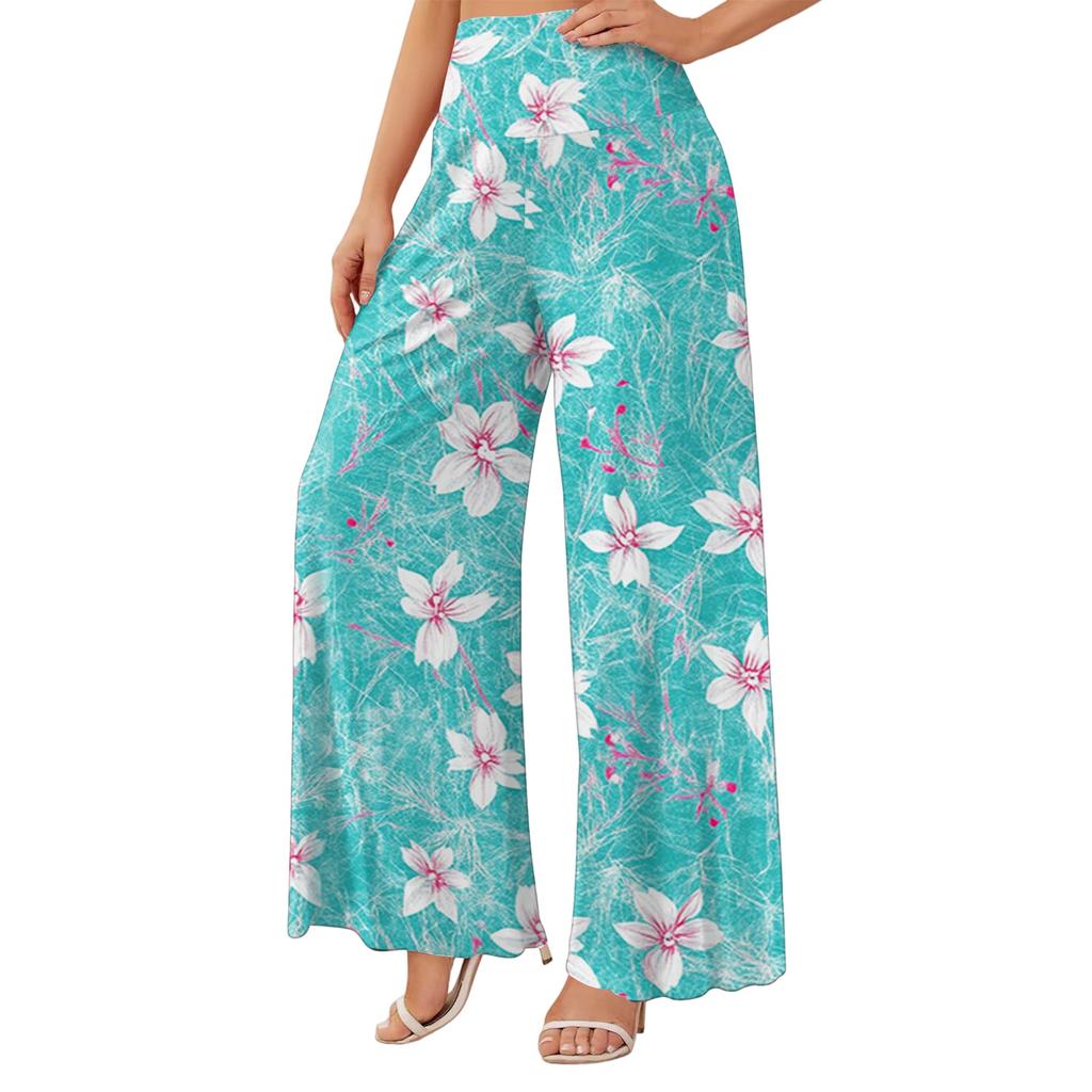 Women's High Waist Wide Leg Flowy Pants with Pockets for Casual Everyday Wear