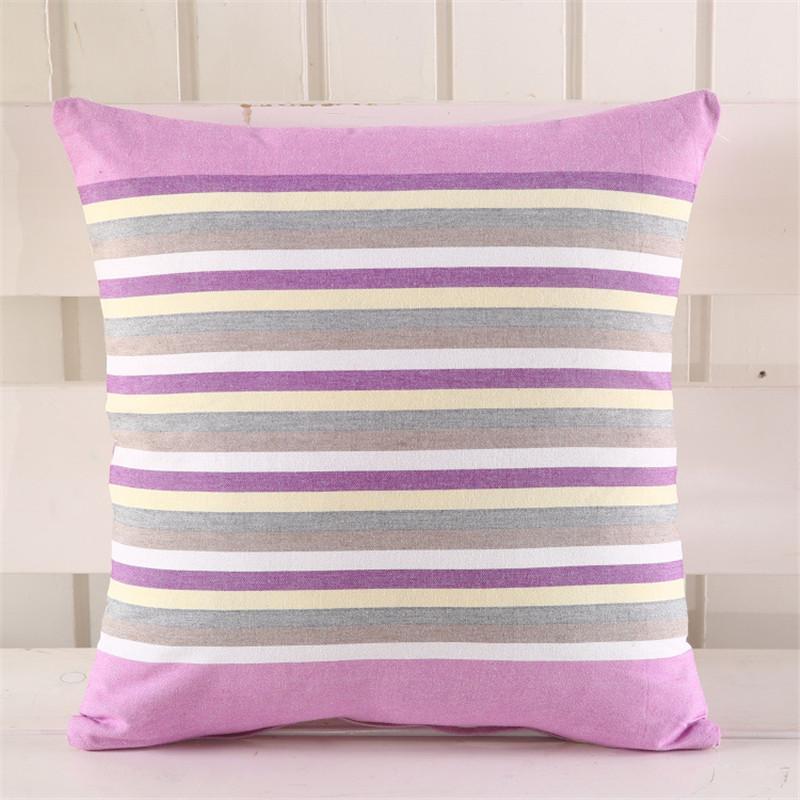45x45cm Soft Linen Plaid Striped Pillowcase Sofa Waist Cushion Cover Home Office Chair Party Decoration