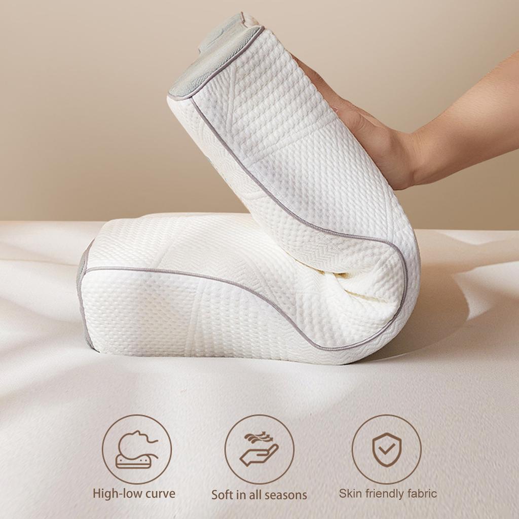 Pohodlný polštář z paměťové pěny, Ergonomicky navržený polštář pro podporu krční páteře zlepšující spánek, Ideální pro ženy spící na boku, na zádech a na břiše