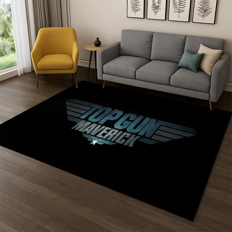 Top Gun Classic Movie Sign Tom Cruise Carpet Rug for Bedroom Living Room Sofa Doormat Home Decor,Kid Game Area Rug Non-slip