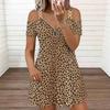 Damen Neckholder Übergröße Kleid Mehrfarbig Botanisch Bedruckt Fließendes Strand Sommerkleid