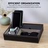 Multifunctional Men's Valet Tray PU Leather Jewelry Boxes Durable Desk Organizer Box  Women