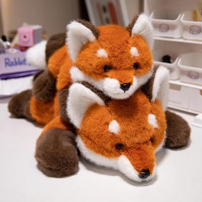 Süßes Plüsch-Fuchs-Spielzeugkissen, 45 cm, 55 cm, 65 cm, Kuscheltiere, Fuchs, weiche Puppe, Kinderspielzeug, Geburtstagsgeschenk für Jungen und Mädchen