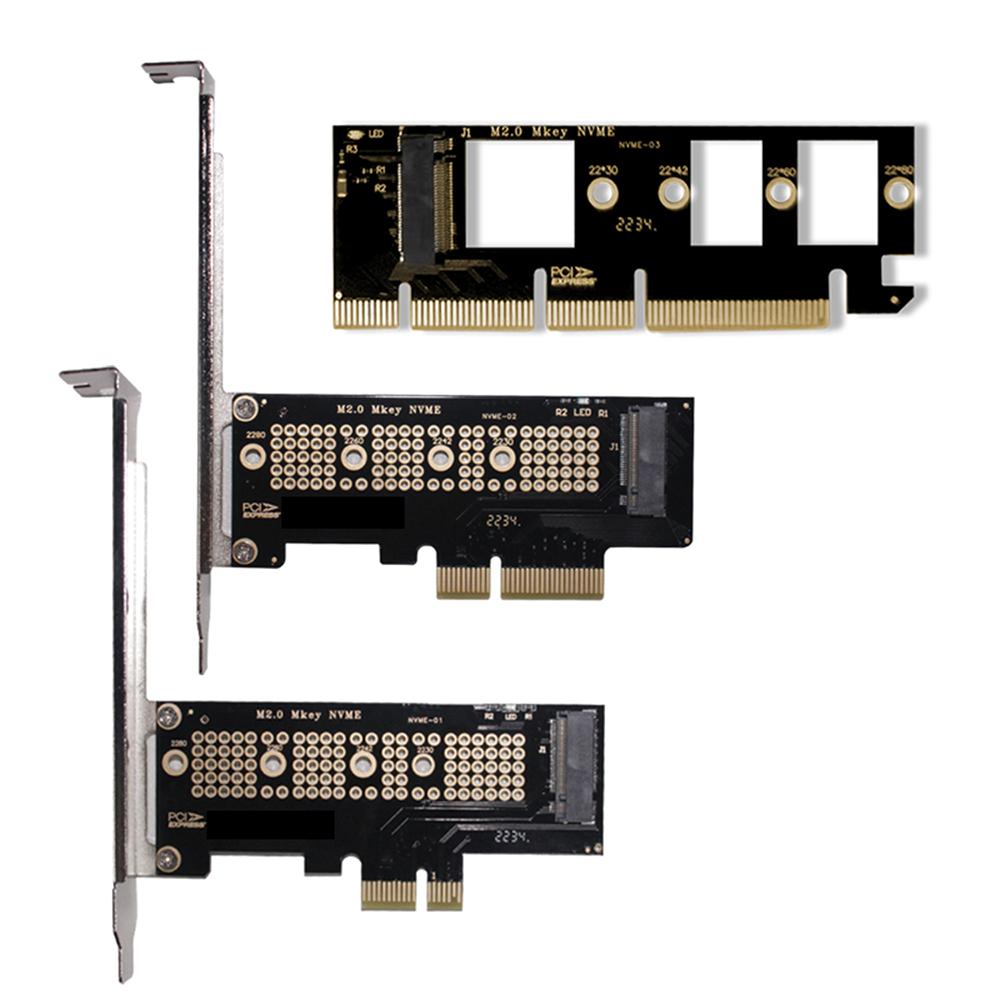 PCIE X1/X4/X16 To M.2 NVMe SSD Adapter Card Dual-Side Copper Cooling Structure LED Status Indicator for Desktop PC Motherboard