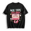 Vintage Love Songs Mix Tape Graphic Casual Top Pure Cotton T-shirt