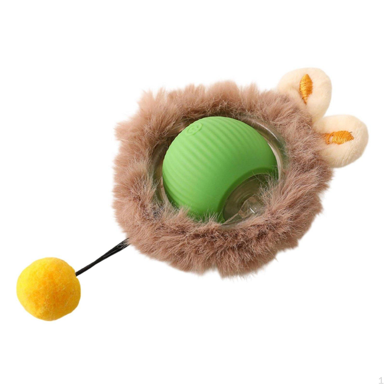 Furry Cat Toy Ball Feline Sphere for Cats, Floor Red Smart Wakeup Green 3-speed