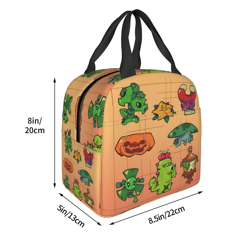 Custom Plants Gaming Zombies Insulated Lunch Bags for School Office Video Game Waterproof Thermal Cooler Lunch Box Unisex