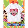 2026 Summer Comic Form Crayon Shinchan Image 100 Cotton Printed Oversize Casual Tshirt Adult Children Parentchild Top Y2k