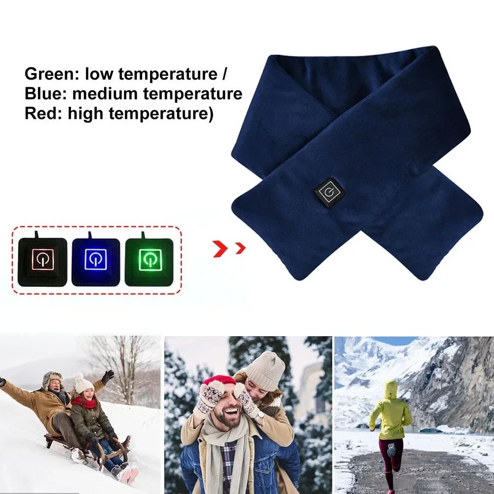 Self Heating Scarf Neck Warming Women's Scarf Winter Outdoor Headband USB Power Supply Heated Scarf Wool Men's Scarf Ski Mask