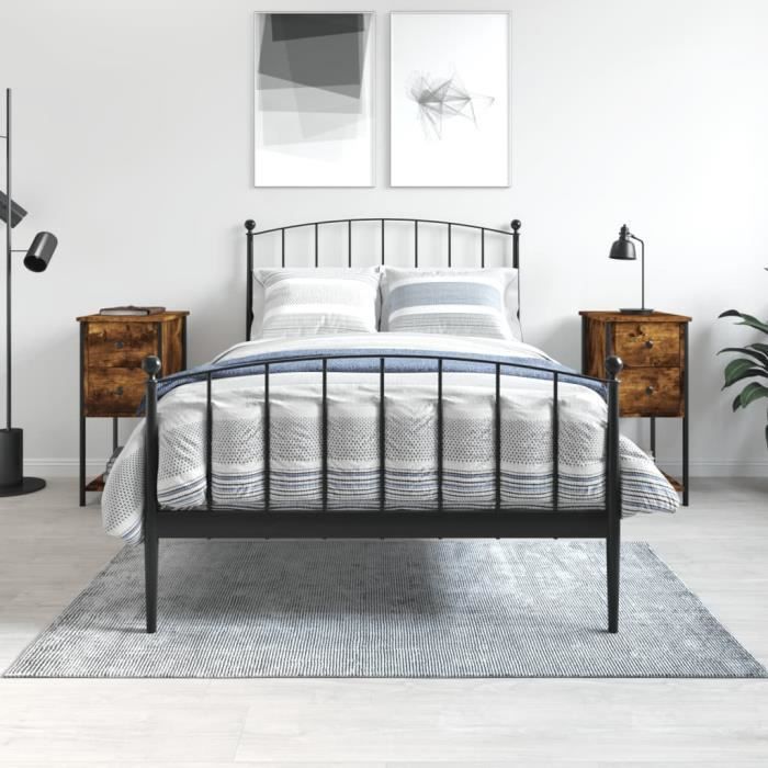 VidaXL Bedside Tables 2 Pcs Smoked Oak 32x42x70 Cm Engineered Wood 826098