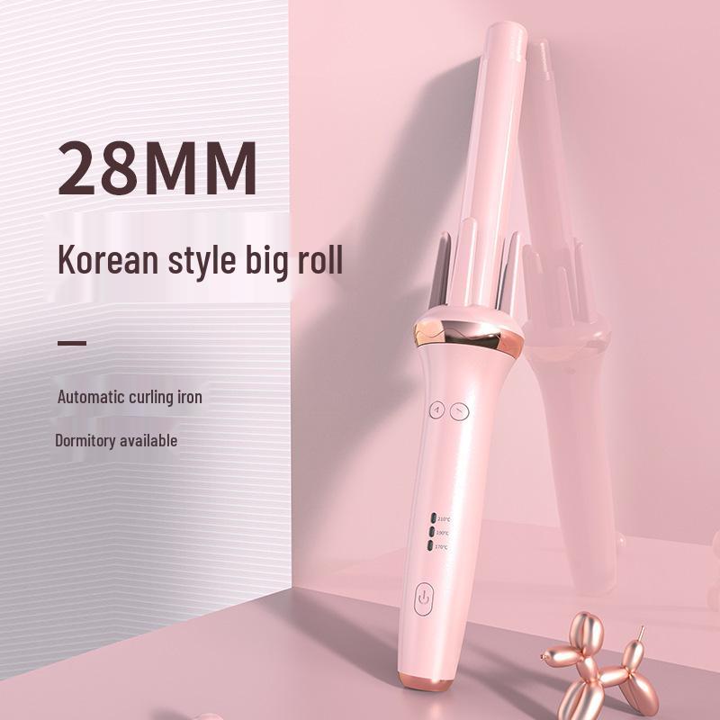 28mm Ceramic Curling Iron with Negative Ions for Large Waves and Damage-Free Styling
