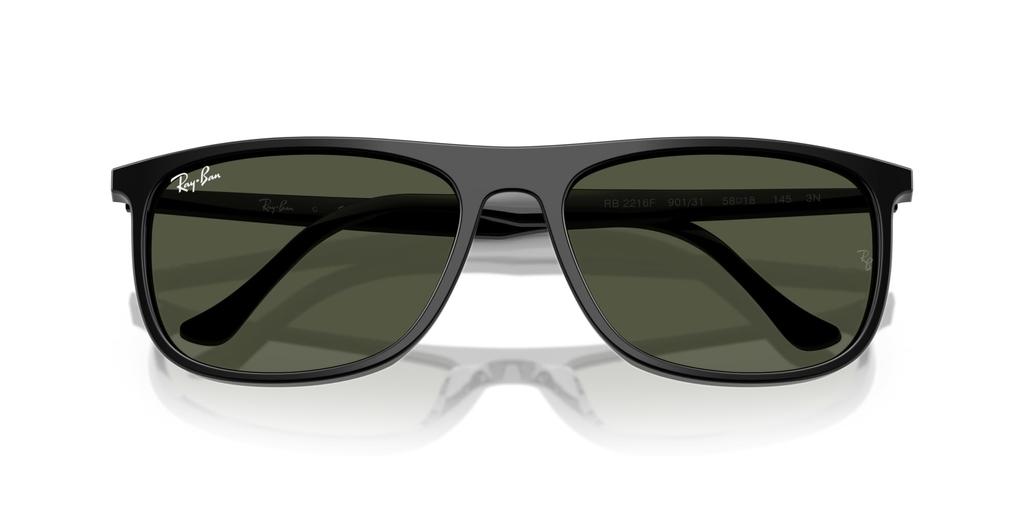 Sunglasses 0RB2216F BLACK GREEN Asian Fit Polarized [Ray-Ban] 901/3158
