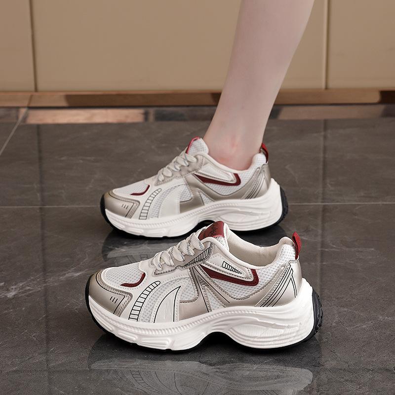 Thick-soled heightening versatile dad shoes for women's 2025 spring new popular soft-soled casual sports shoes 9938
