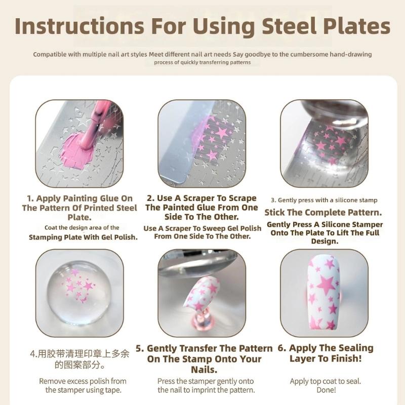 Festival Nail Art Stamping Plate Stainless Steel Texture Necklace Themed for Holiday Nail Decorations and Family Fun