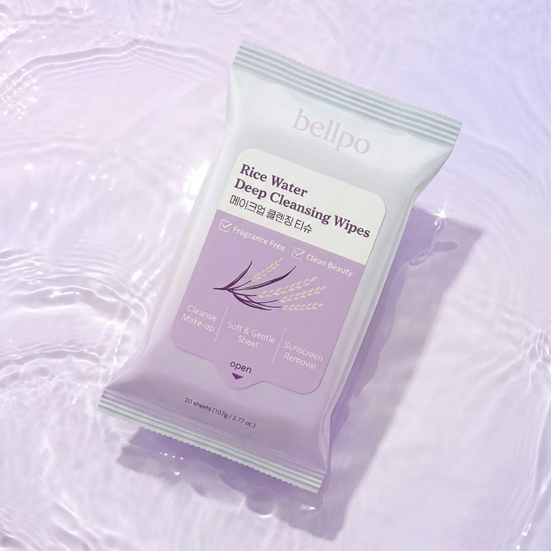Belfo Rice Bran Water Deep Cleansing Tissue Hypoallergenic Mildly Acidic Daily Portable, 1 pcs, 20 sheets