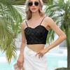 Women's Decorative French Retro Backless To Cover The Side Breasts Bustier Outside The Thin Section of The Mesh Anti-glare Sequins Small Vest