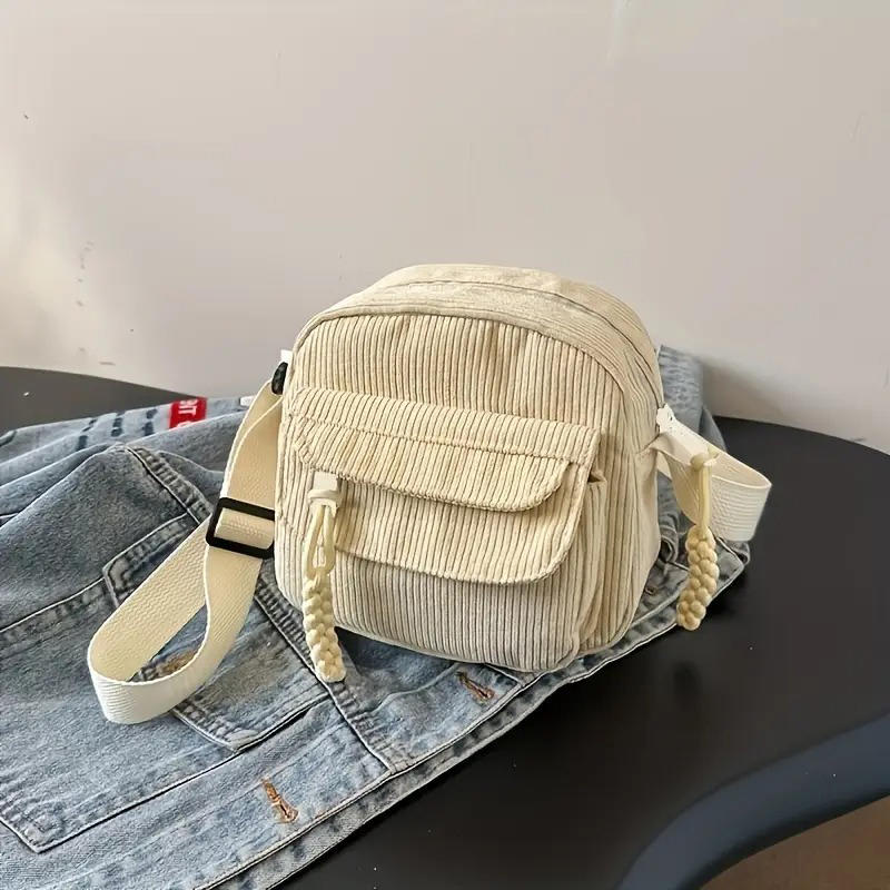 1PC Corduroy Women's Small Shoulder Bag Teenager Girl Crossbody Bag Student Street Korean Harajuku Messenger Bags