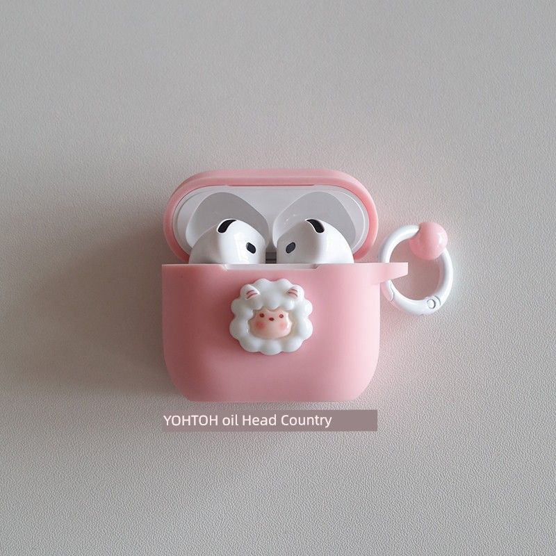 

Airpods4 Protective Case Airpodspro2 Wireless Bluetooth Earbuds Case 2024 New Arrival Noise Reduction 3 Silicone A3049 Drop-Resistant Pro One-Piece Apple AirPodsPro2 Pink + circle hanging buckle