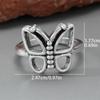 Vintage Ethnic Hand-Carved Hollow Butterfly Ring Women'S Lovely Elegant Temperament Jewellery  Colour Alloy Accessories