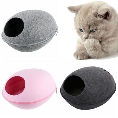 Mat Pet House with Cushion Kennel Cave Winter Felt Cat Beds Cat Bed Small Dog House Kitten Cushion