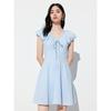 Women's French Style Cloud Jacquard V-Neck Mini Dress