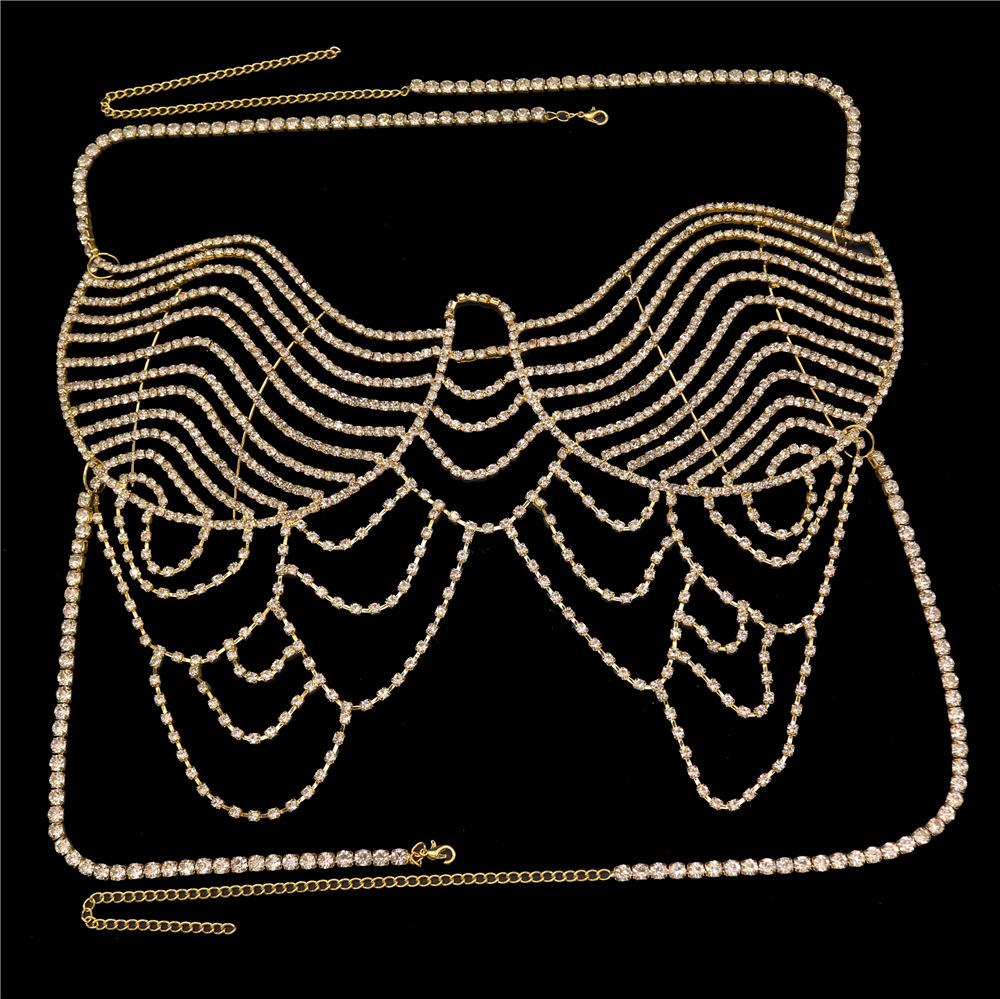 European And American Fashion Jewelry New Bikini Crystal Rhinestone Sexy Hipster Geometric Diamond Body Chain Waist Chain