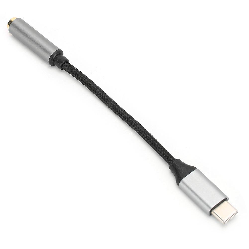 D0101 USBC Typ C Adaptérový port na 3,5MM Aux Audio Jack Kabel pro sluchátka USB(Šedá )