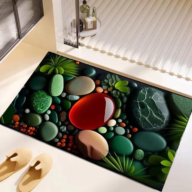 Luxuriöse 3D-Kiesel Diatomeenerde Fußmatte - Schnelltrocknend & Wasserabsorbierend für Eingang & Badezimmer