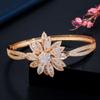 S0158 Glänzendes Zirkon Blumenarmband, Damen Federverschlussarmband