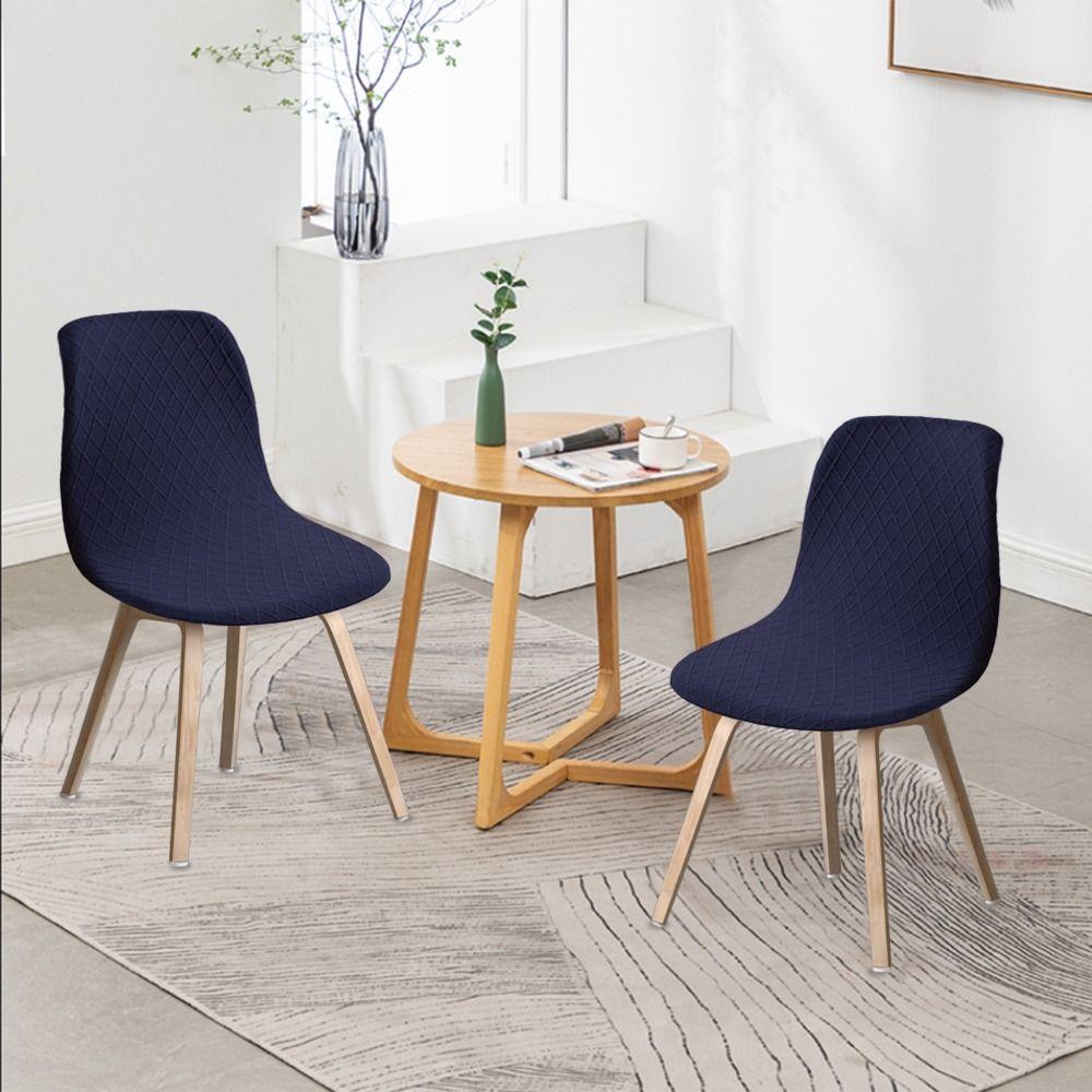 Stretchable Restaurant Stool Cover Soft Dust-proof Dining Chair Cover Solid Color Removable Jacquard Stretch Chair Cover Kitchen