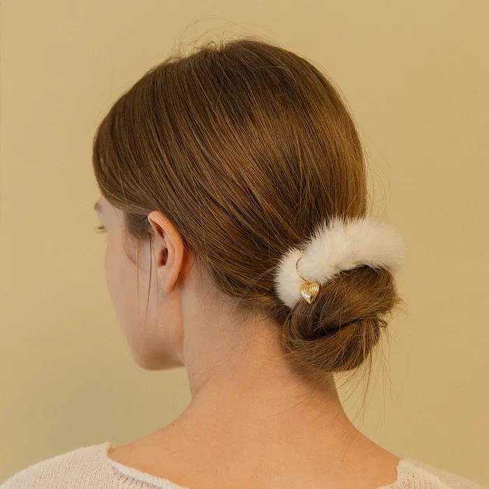 petit mink scrunchie