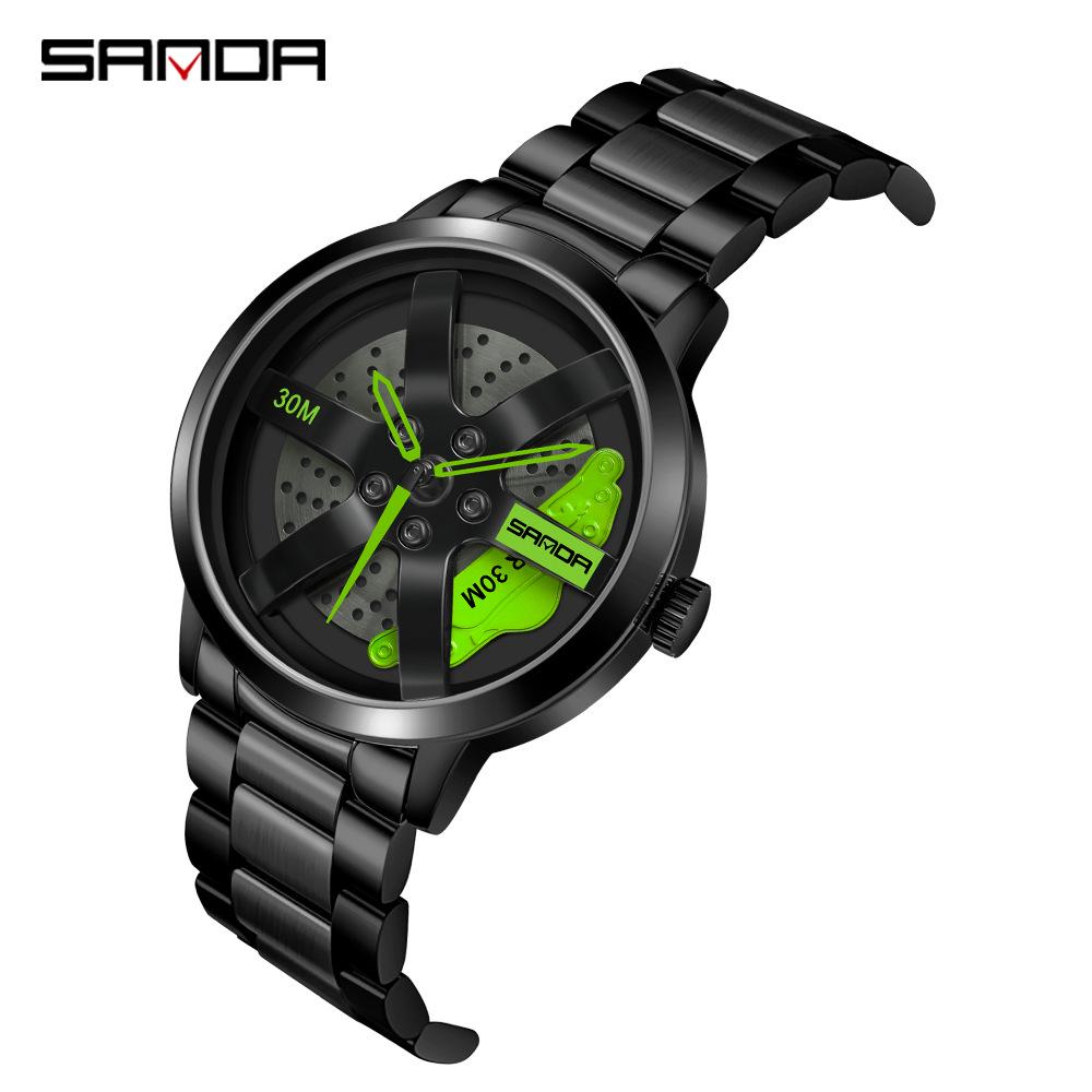 Sanda Meilleure Vente 1088 Montre pour Adolescent: Personnalisé, Cadran Rotatif 3D, Tendance, Quartz Étanche.