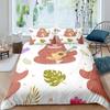 Cartoon Sloth King Queen Duvet Cover Kids Cute Animal Bedding Set Bathtub Decor Blue Comforter Cover Soft Polyester Quilt Cover