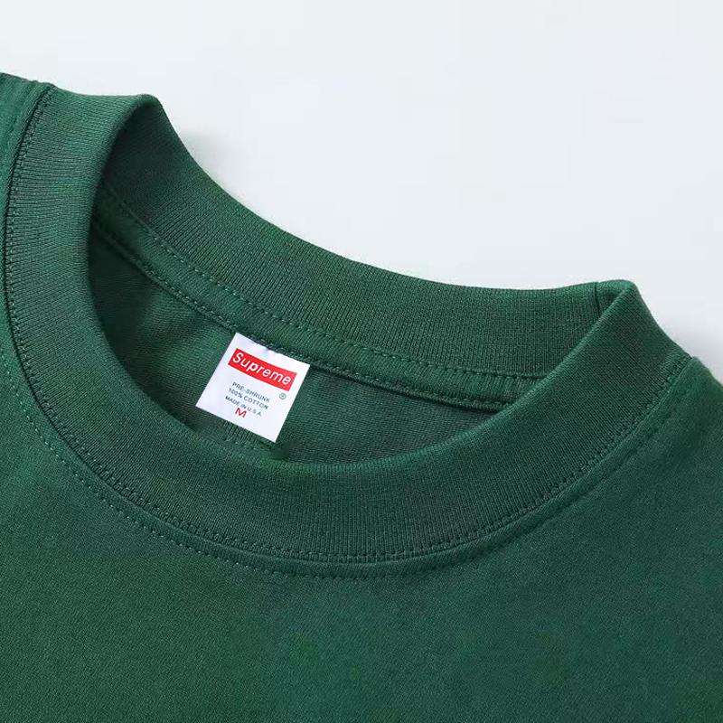 Supreme 2025 Frühjahr und Herbst Neues hochwertiges Baumwoll-T-Shirt mit rotem Basic-Buchstabenlogo und Aufdruck in Übergröße für Männer und Frauen